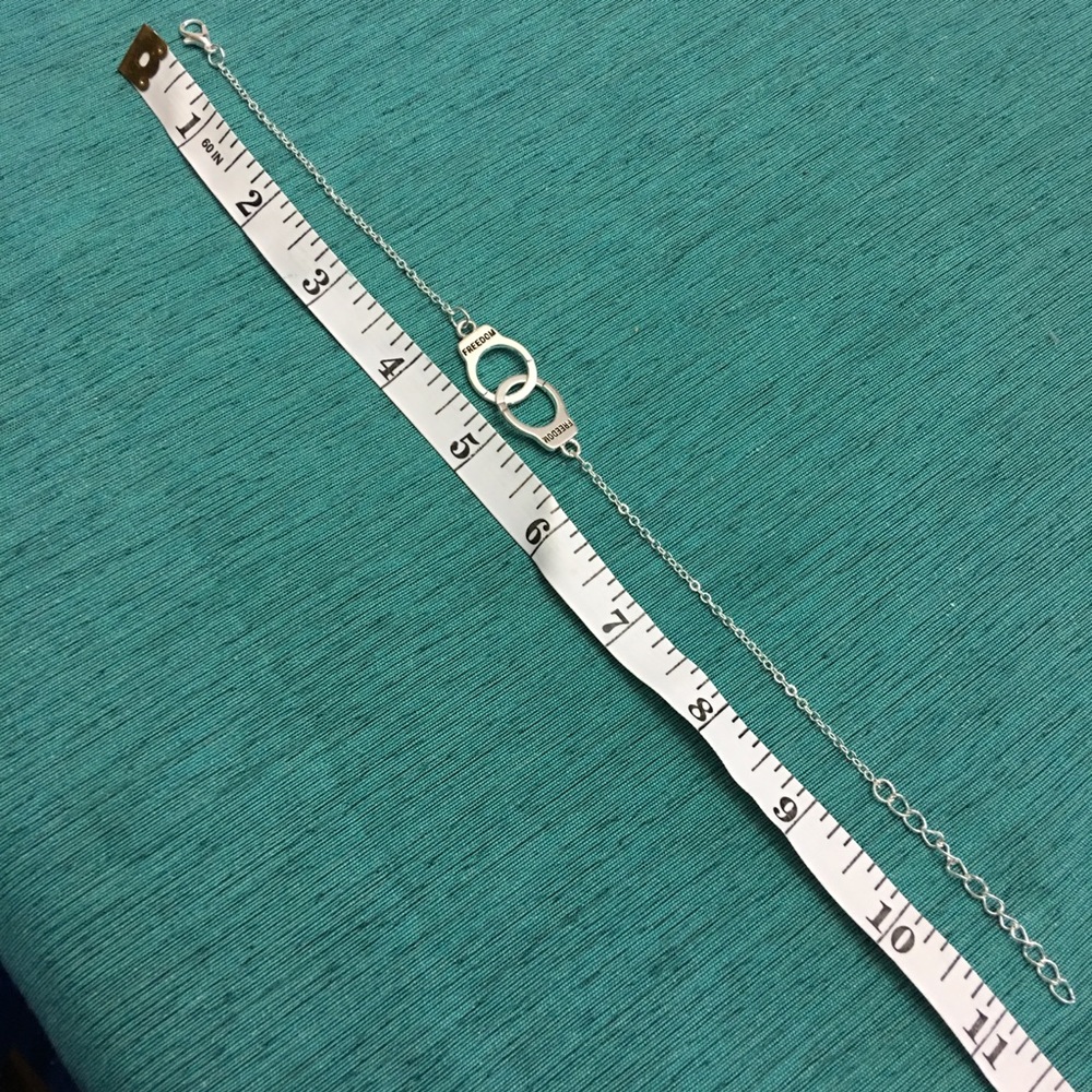 Silver & Dainty Freedom Handcuff Anklet (K2) - Picture 3 of 3